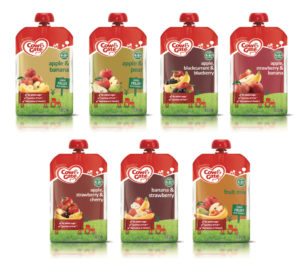 Each Cow & Gate fruit pouch is made from fruit specially grown and carefully selected at dedicated baby fruit orchards