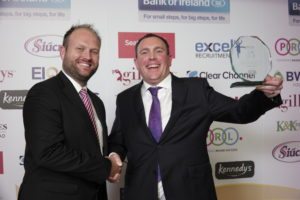 Large Forecourt Store Manager of the Year Brian Joyce of Spar Galway Plaza, with Mark Hargadon, sales director, Seattle's Best