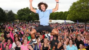 Body Coach Joe Wicks play-acts at last year's WellFest event