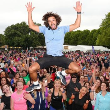 Body Coach Joe Wicks play-acts at last year's WellFest event