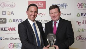 The 2018 Retail Manager of the Year title was awarded to Ray O'Callaghan of M&s Cork City, here with Owen Clifford with Owen Clifford, head of retail convenience, Bank of Ireland