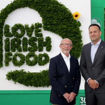 Kieran Rumley, executive director of Love Irish Food, with An Taoiseach Leo Varadkar