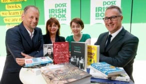 Alastair Giles, executive director of the An Post Irish Book Awards is pictured with Debbie Byrne, managing director, An Post Retail, Maria Dickenson, chairperson, An Post Irish Book Awards / MD Dubray Books and David McRedmond, chief executive officer, An Post