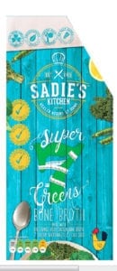 Sadie’s Kitchen Super 7 Greens has all the goodness of bone broth, fortified with extra herbs and vegetables