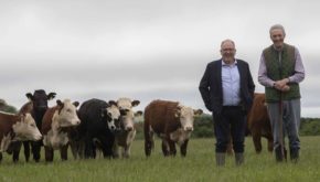 SuperValu MD Martin Kelleher with Co. Cork farmer Ted O’Sullivan who supplies beef to SuperValu