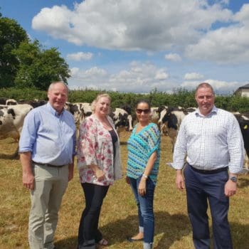 Media and influential food bloggers from Dubai visited Kilowen Farm as part of Bord Bia’s introduction to Origin Green. L-R Nicolas Dunne- Kilowen Farm, Deborah Rodgers- FoodeMag, Samantha Woods- FooDiva, , Michael Hussey- Bord Bia.