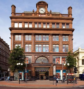 The historic Bank Building, home of Primark in Belfast, that was recently destroyed by fire.