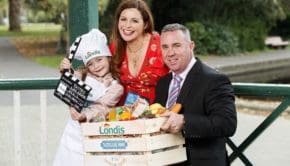 Catherine Fulvio with Conor Hayes Londis sales director and Layla Mellett, 7, from Delgany Co Wicklow