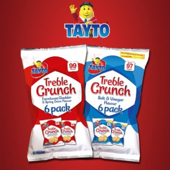 The Tayto treble crunch range is expanding with the new salt & vinegar flavour