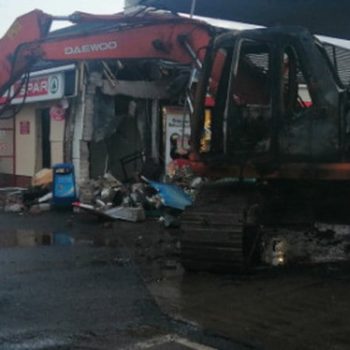 A Spar store in Fermanagh was seriously damaged in another ATM theft (pic: RTE)