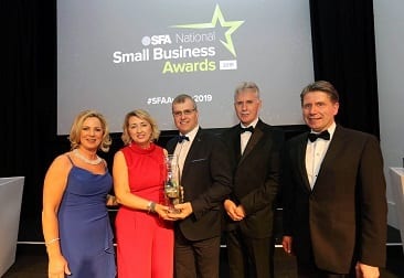Food and Drink winner: The Foods of Athenry. (Left to right) Sue OÕNeill, chair, SFA, Siobhan and Paul Lawless, The Foods of Athenry, Declan Coppinger, Finance Manager, Bord Bia, sponsor of the Food and Drink Award and Sven Spollen-Behrens, director, SFA