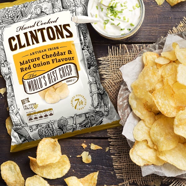 Clintons Crisps are produced using artisan techniques and seven generations of farming experience