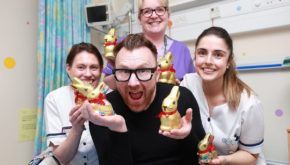 Temple Street Children's Hospital ambassador Jason Byrne helps launch the Lindt Easter Bunny