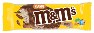 M&M’s Peanut Ice Cream combines a blend of peanut ice cream, M&M’s peanut pieces and a crunchy chocolate layer