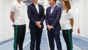 Swimmer Shane Ryan and canoeist Jenny Egan with MD of Circle K, Niall Anderton and CEO of the Olympic Federation of Ireland, Peter Sherrard