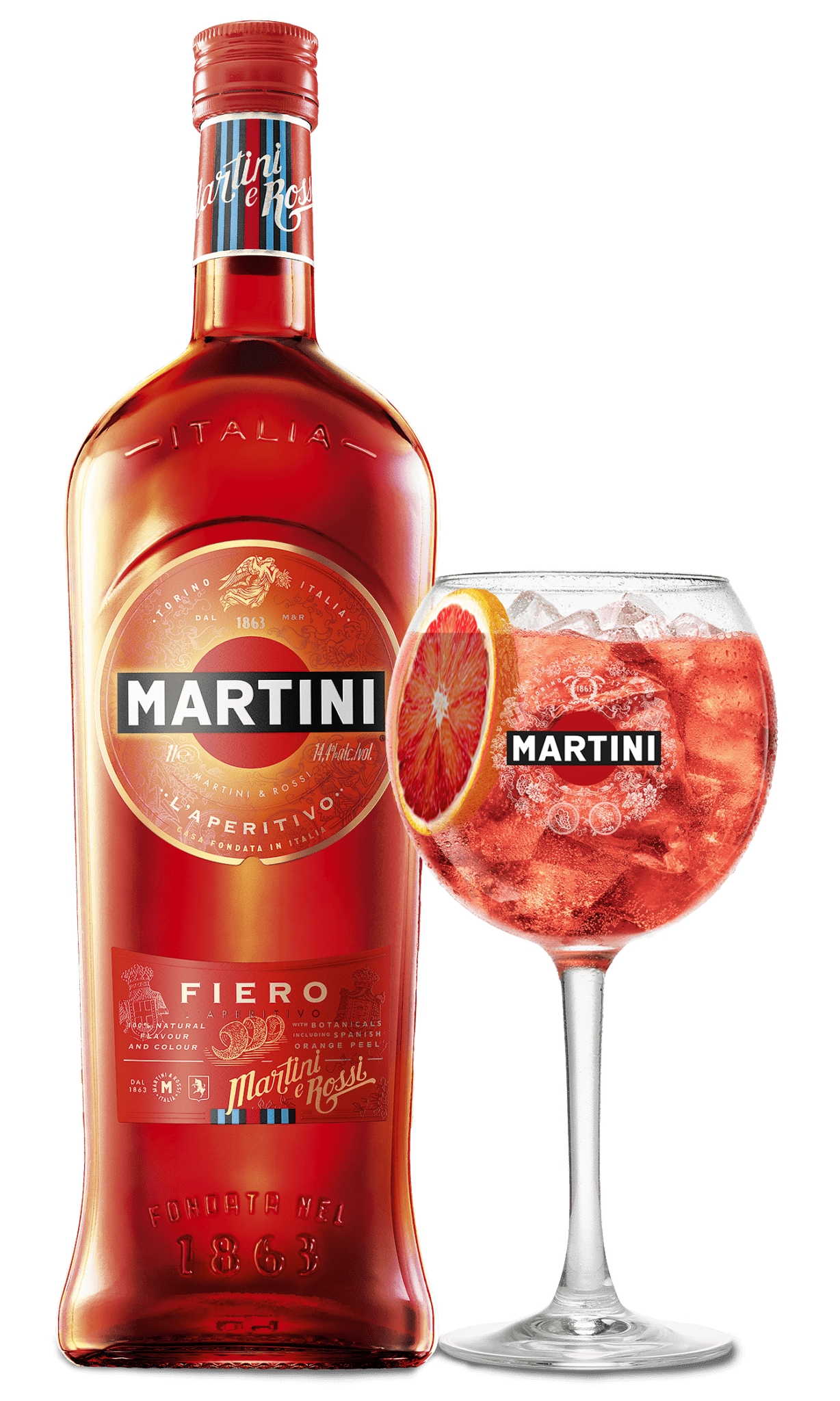 Martini Fiero offers a blend of white wines and botanicals including Murcia orange peel, artemisia absinthium and artemisia pontica