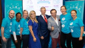 (L-R) Stephen Somers, Elsa Roddy, Suzanne Brown from Foodcloud, with Anna Geary, former Cork camogie captain, and Willie O’Byrne, Managing Director, BWG Foods, Marty Morrissey and Vivienne Lawlor and Jessica Greene from FoodCloud