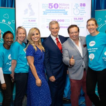 (L-R) Stephen Somers, Elsa Roddy, Suzanne Brown from Foodcloud, with Anna Geary, former Cork camogie captain, and Willie O’Byrne, Managing Director, BWG Foods, Marty Morrissey and Vivienne Lawlor and Jessica Greene from FoodCloud