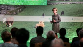 Bord Bia CEO Tara McCarthy presents at the launch of the EU Pork and Beef initiative in Seoul, S Korea