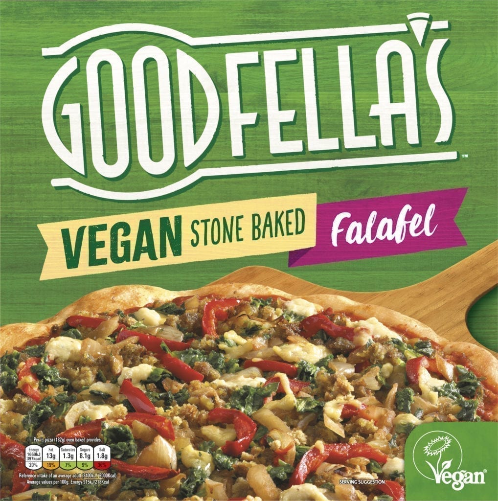 Goodfella’s Vegan Pizza is available in Falafel and Spicy Vegetable Salsa flavours