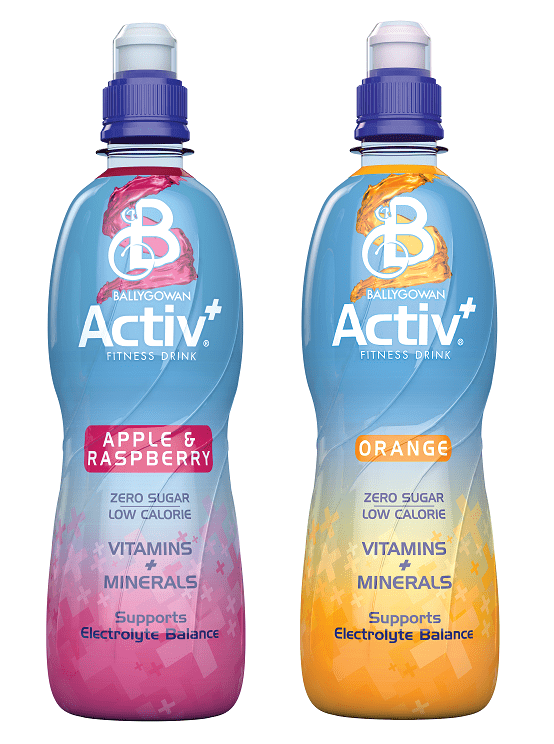 Containing only 25 calories per 500ml bottle, Ballygowan Activ+ is available in two flavours, Orange and Apple & Raspberry