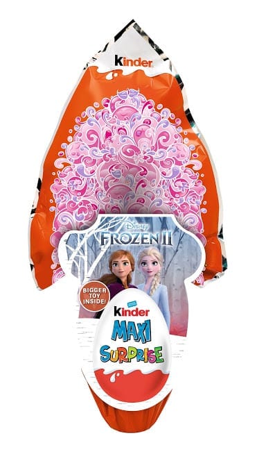 The Kinder Maxi Surprise (150g) now features two major new licences: Frozen 2 and Spiderman