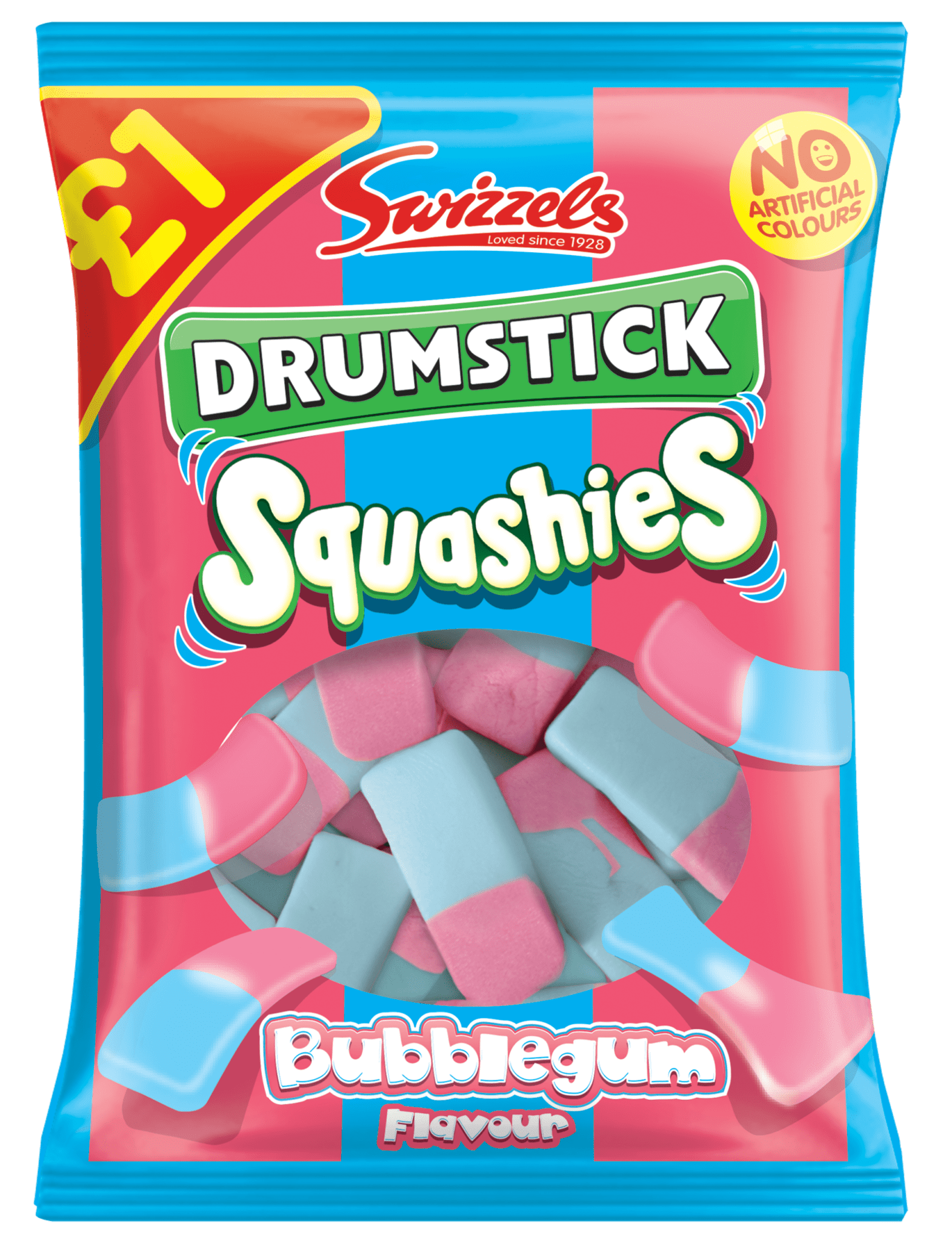 Squashies Drumstick Bubblegum 145g Bag.