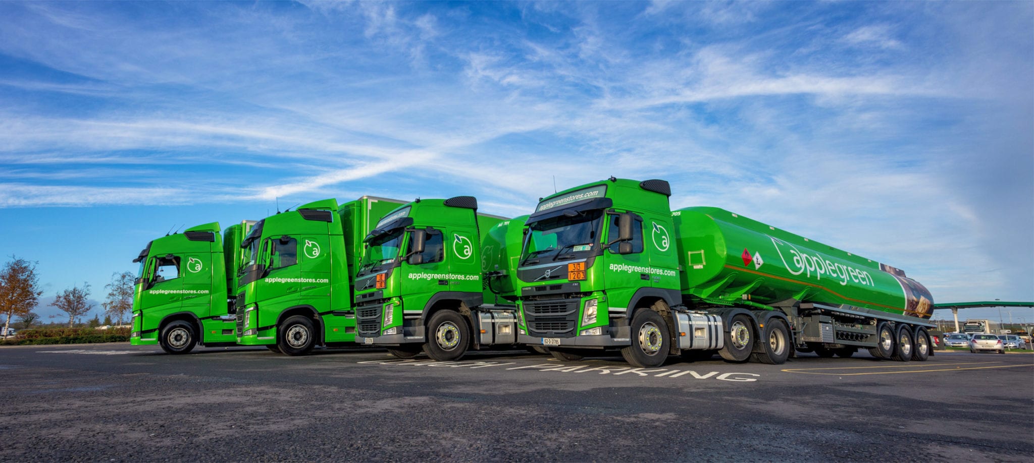 Applegreen trucks from its commercial fleet driving carbon neutral