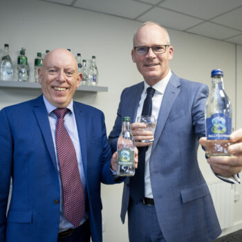 Managing Director at Britvic Ireland Kevin Donnelly and Minister for Enterprise Simon Coveney