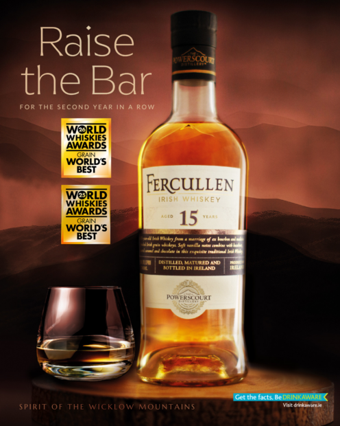 Fercullen 15 wins the World’s Best Grain for second year, marking rare global achievement for Irish whiskey.